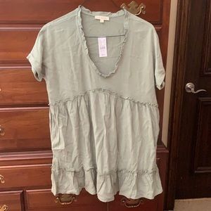 LA Hearts Sage Green Babydoll Dress